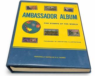 H. E. Harris Ambassador World Stamp Album with Stamps