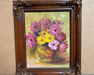 Framed Floral Still Life Painting (2/3)