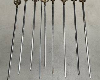Tarzan Turkish Brass-Handled Shish Kebab Skewers (2/5)
