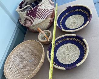 Assorted Woven Baskets with Geometric Designs (3/5)