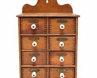 Eight-Drawer Wooden Wall-Mount Spice Cabinet