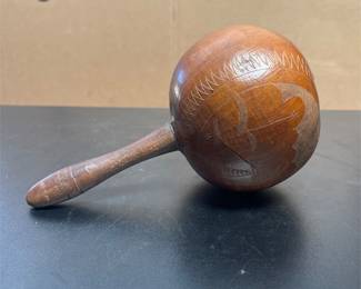 Miami Souvenir Carved Coconut Shell Maraca (3/3)
