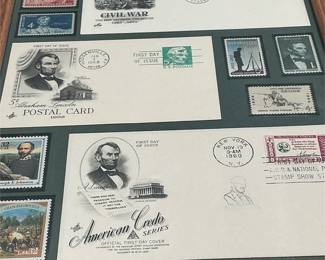 Bit of History Framed Lincoln/Civil War Stamp Collection (4/5)
