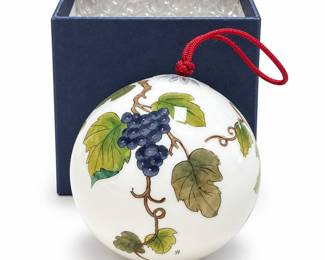 Hand-Painted Glass Grapevine Ball Ornament
