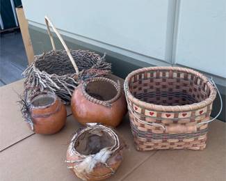 Decorative Gourd Vessels and Woven Baskets (4/5)