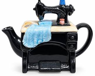 Giftcraft Hand-Painted Sewing Machine Teapot
