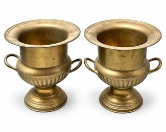Pair of Brass Urn-Form Champagne Buckets