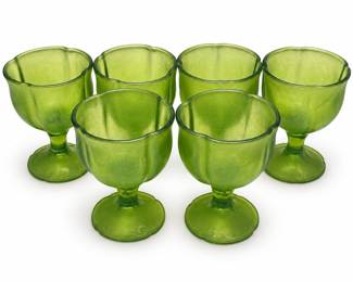 Mitani MIX1 Green Glass Champagne/Sherbet Goblets