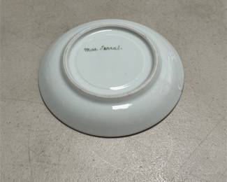 Signed Hand-Painted Hummingbird Porcelain Saucer (3/6)