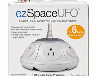 ezGear ezSpace UFO Six-Outlet Surge Protector