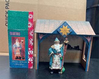 Traditions Santa Figurine & Jim Shore Nativity Stable (2/3)