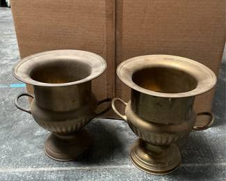 Pair of Brass Urn-Form Champagne Buckets (2/6)