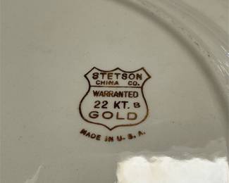 Stetson China Plate with Burgundy and Gold Border (4/6)