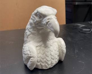 White Glazed Ceramic Eagle Bust Bookend (3/5)