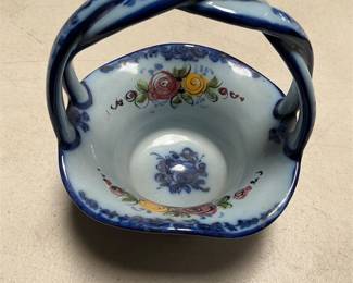 Vestal Alcobaça Hand-Painted Floral Pottery Basket (5/6)