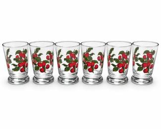 Libbey Cherry Pattern Footed Juice Glasses