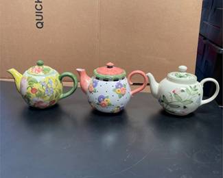 Floral Ceramic Teapots Including Mary Engelbreit (2/6)