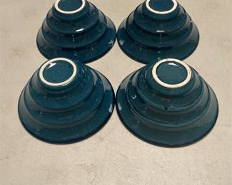 Blue Tiered Ceramic Bowls, Set of Four (3/5)