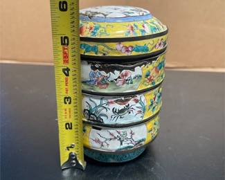 Chinese Canton Enamel Stacking Food Box (5/5)