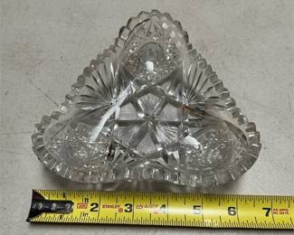 Cut Glass Triangular Bonbon Dish with Hobstars (5/5)