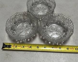 Three Clear Glass Bowls with Star and Fan Motifs (4/4)