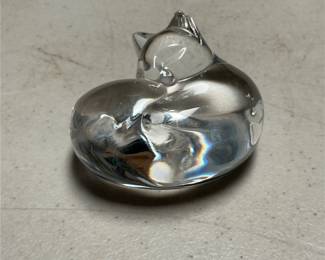 Steuben Crystal Cat Hand Cooler by Lloyd Atkins (2/6)