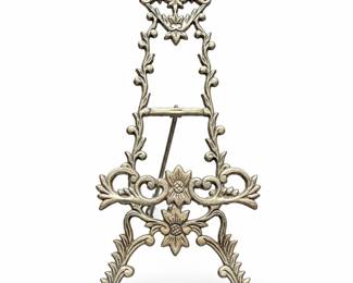 Ornate Brass-Tone Metal Tabletop Display Easel
