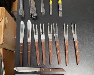 43-Piece Assorted Flatware and Wood-Handled Cutlery (2/3)