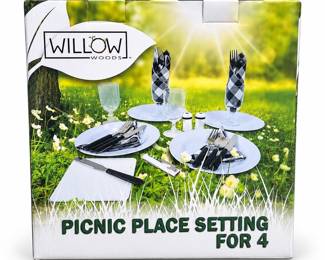 Willow Woods Picnic Place Setting for Four