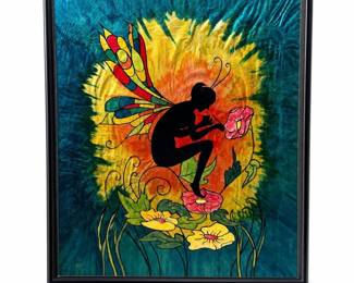 Framed Fairy Silhouette Foil-Backed Glass Picture