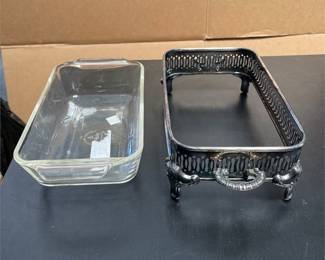 Anchor Hocking Fire-King Casserole with Silverplate Stand (4/4)