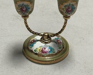 Steinböck-Email Floral Enamel Two-Light Candelabrum