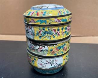 Chinese Canton Enamel Stacking Food Box (3/5)