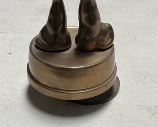 Brass-Tone Two-Cat Figural Music Box (4/5)