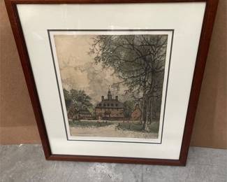 Josef Eidenberger Governor's Palace Signed Color Etching