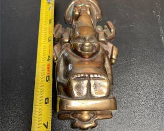 Brass Figural Door Knocker with Scroll Backplate (3/4)