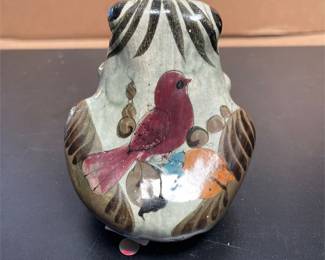 Tonalá Pottery Frog with Bird and Floral Decoration (3/5)