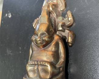 Brass Figural Door Knocker with Scroll Backplate (2/4)