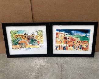 Kiran Levy Signed Framed New Mexico Prints, Pair
