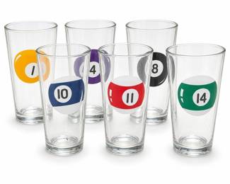 Libbey DuraTuff Billiard Ball Drinking Glasses