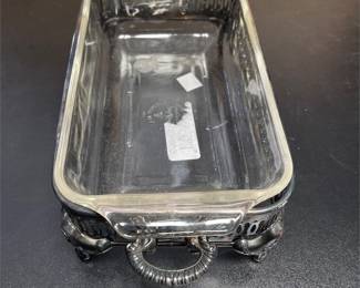 Anchor Hocking Fire-King Casserole with Silverplate Stand (3/4)