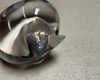 Steuben Crystal Cat Hand Cooler by Lloyd Atkins (4/6)