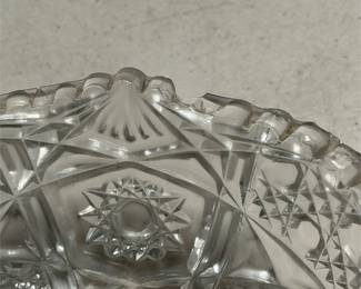 Pair of Clear Glass Hobstar and Fan Bowls (4/5)