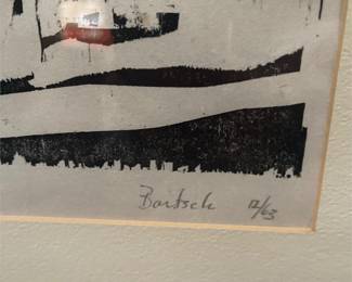 Framed Figurative Relief Print Signed Bartsch (3/5)