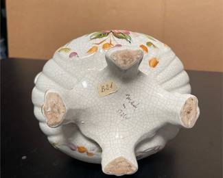 Italian Rococo Style Ceramic Ewer with Applied Flowers (4/4)