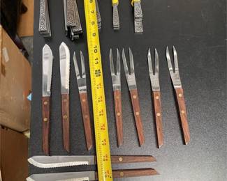 43-Piece Assorted Flatware and Wood-Handled Cutlery (3/3)