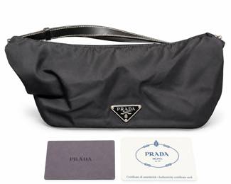 Prada BR1267 Tessuto Sirio Black Nylon Shoulder Bag