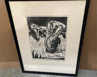Framed Figurative Relief Print Signed Bartsch (2/5)