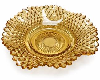 Federal Glass Amber Diamond Point Candy Dish
