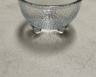Crisa Textured Clear Glass Three-Footed Bowl (2/6)